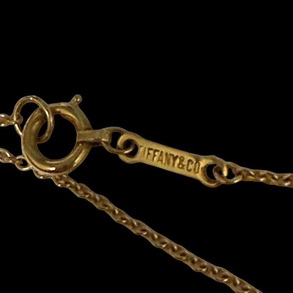 Tiffany and Co Elsa Peretti 16 in Necklace w Open Heart Pendant 18k Yellow Gold - Picture 8 of 13
